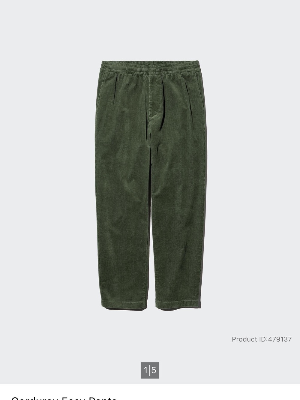 Uniqlo Men's Corduroy Relaxed Trousers in Olive